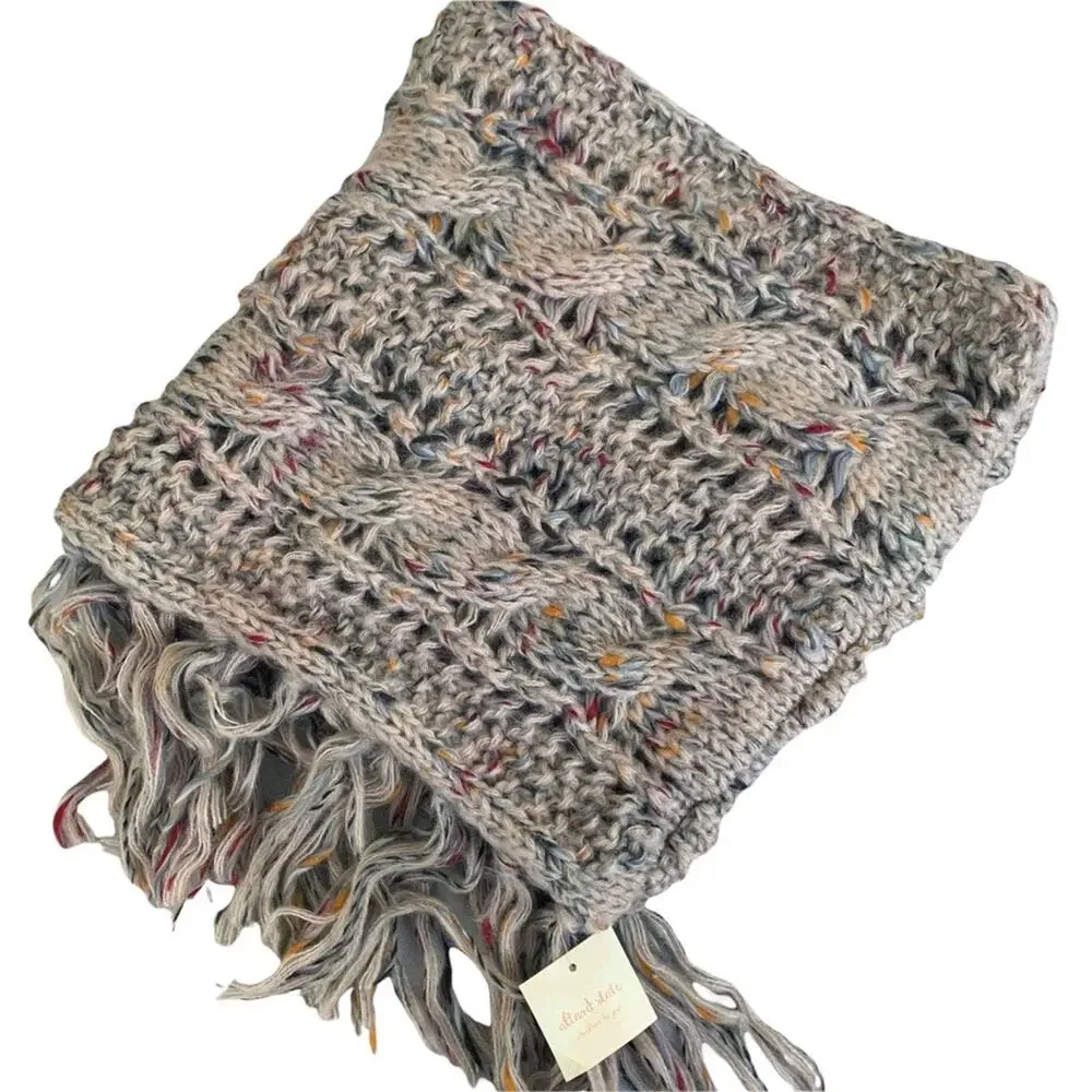 Altar'd State Oatmeal Multicolor Cable Knit Infinity Scarf NWT